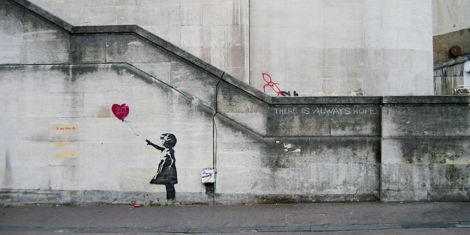 Banksy, Girl with Balloon, 2002 samtida konstverk